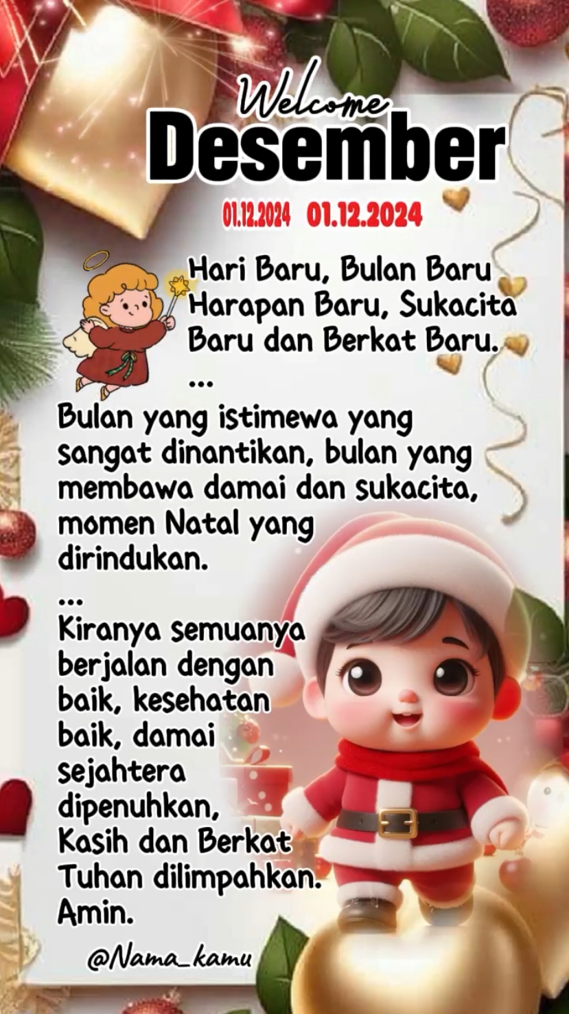 Welcome Desember 2024 . . . . . . #renunganhariankristen  #goodbyenovember #welcomedesember  #natal #christmas   #templatecapcut    #template #rohani_kristen  #ayatalkitab  #rohanikristen  #inspirasikristen #fypシ #fypdong  #saatteduh #01desember2024  #katakatakristen #doakristen  #lagurohani #musikrohani #storywa  #dedikawan #capcut #CapCut 