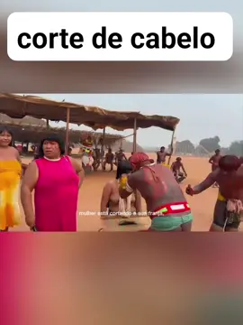 corte de cabelo na aldeia #cabelo #franja #tribo #comunidade #festa 