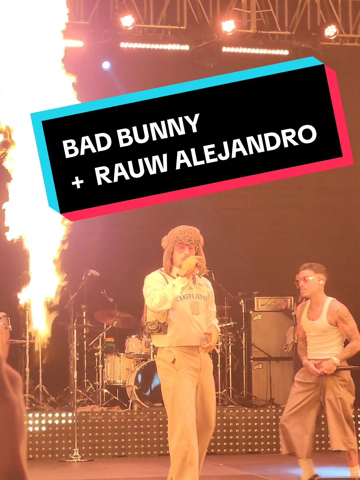 Bad Bunny and Rauw Alejandro on stage at COSA NUESTRA Concert. san juan, Puerto Rico 🇵🇷 #puertorico #rauwalejandro #badbunny