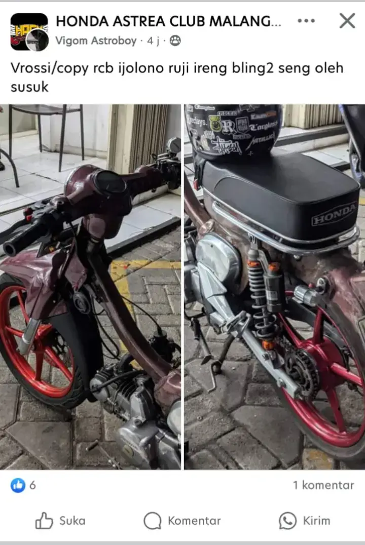 ngono kok jare alergi velg ruji wkwk, monggo bila ada yang minat, siapa tau pake velg itu besoknya naik karpet merah wkwk #officialc70cidro #smrtgang #c70balistyle #fypシ゚viral #fypage #pitungkarat #c70indonesia #pitungindonesia #c70tersakiti #c70 #C70สีแดง #pitung #pitunggank🤙 #c70touring #c70modifikasi 