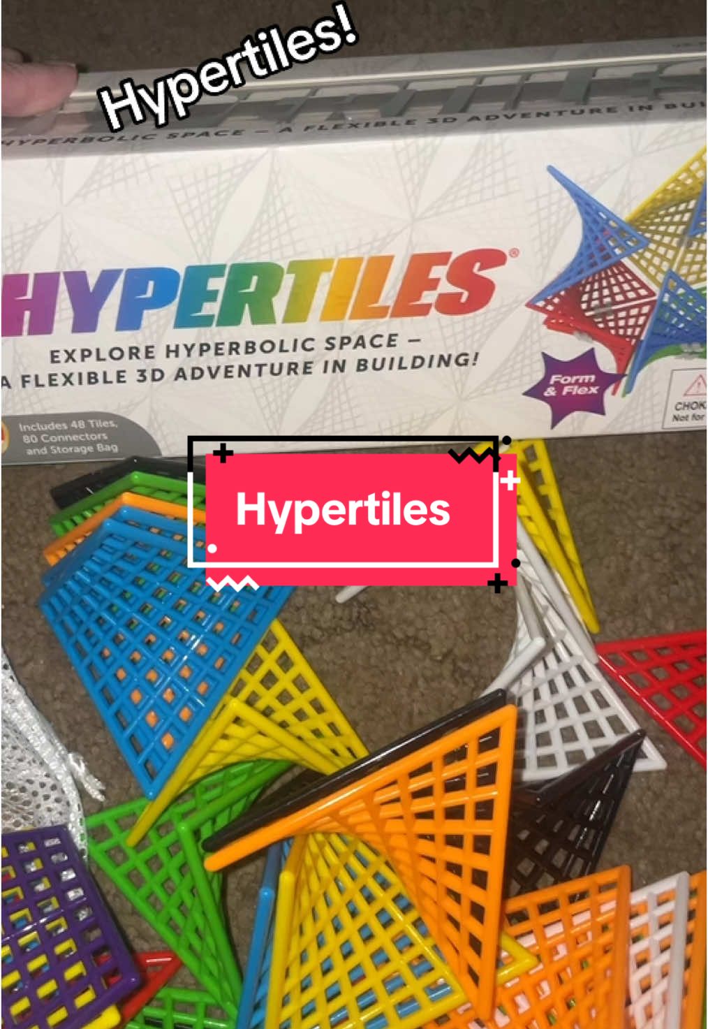 Unleash your childs creativity using uniquely shaped hypertiles to build crazy cool designs! #hypertiles #buildingtoys #creativitytoys #kidstoys #giftsforkids #christmasgift #giftideas #kidsgifts #buildingtiles #tiktokshopcybermonday #tiktokshopcybermonday #funinmotiontoys 