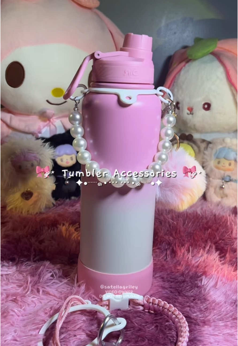 Tumbler accessories 🌷 2pcs set pearl rope + nylon rope with pendant 🌷 #tumbleraccessories #tumbleraccessory #tumbleraccessoriesset #anikanikgirlie #anikanik #pink #fyp #fypシ゚ #foryoupage 