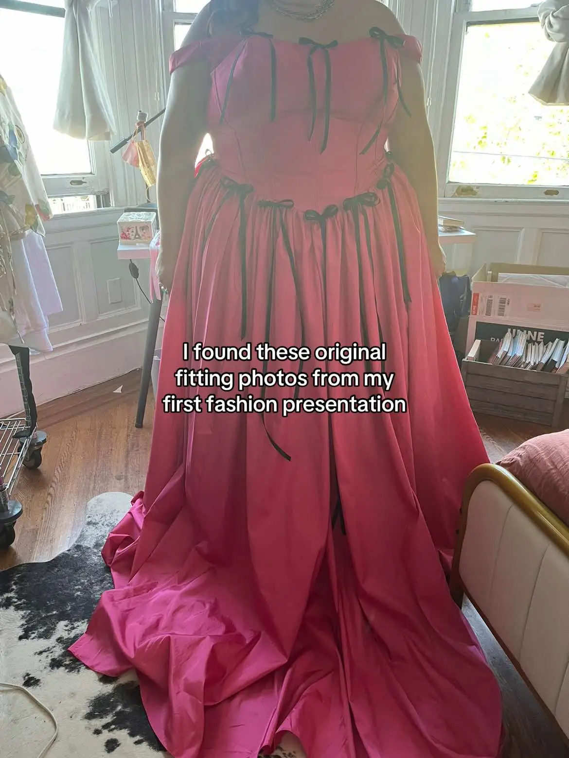 It’s so heartwarming to find these fitting photos and then compare them to my presentations photos. It reminds me that making dresses and sewing is such a growth enabler. Meaning the more times I do it the more times I fall in love with it. 💒 #queertiktok #transfem #queer  #queertok  #femmetok  #queersoftiktok  #nonbinaryfashion  #enbyfashion  #femmesoftiktok🏳️‍🌈  #transfemme  #enbytok  