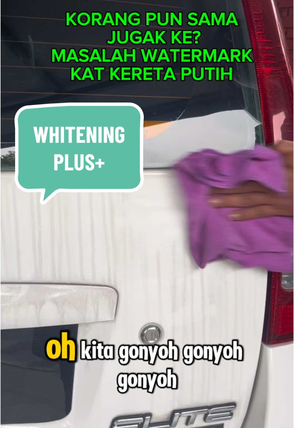 Masalah watermark pada kereta putih settle dengan guna spray ni #spraykereta #whiteningplusspray #whiteningplusdrchemist #keretaputih 