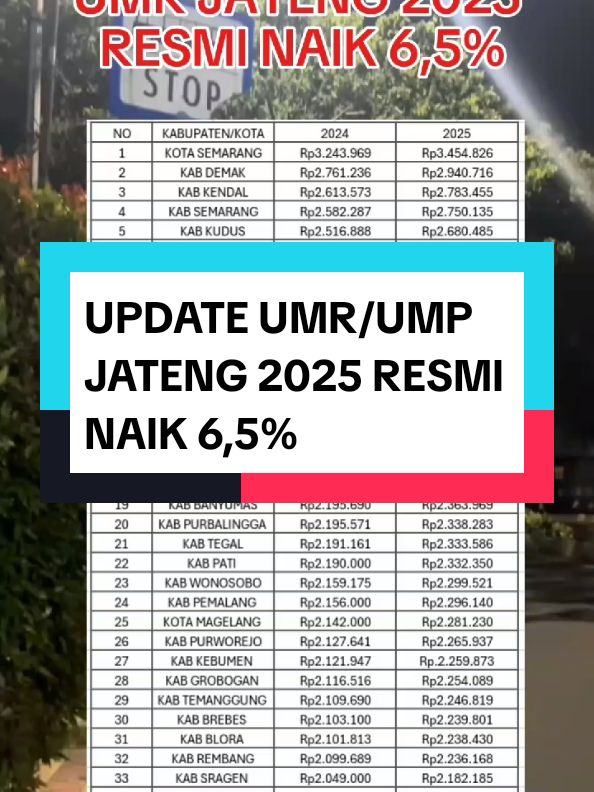 UPDATE UMR/UMP JATENG 2025 RESMI NAIK 6,5% #fyp #realtiktok #fyp #upah #umr #ump #umrjateng2025 #update #upahminimum #pabrik 