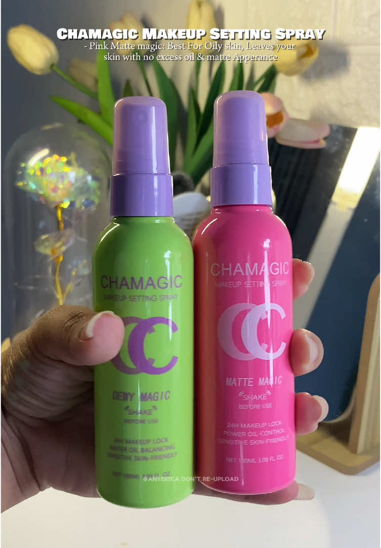 Pakagalingg ng Setting spray na to Magic talagaaa No hulas na Makeup mo dahil dito Anteh!🤭💖💚 #CHAMAGIC #makeupspray #fyp #chamagicsettingspray #anterica 