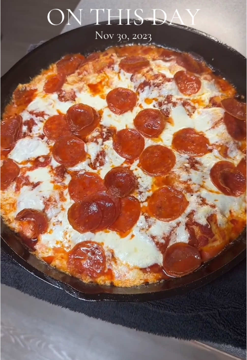 #onthisday  Cast iron bubble pizza #food #dinner #EasyRecipe #cheapmeals #