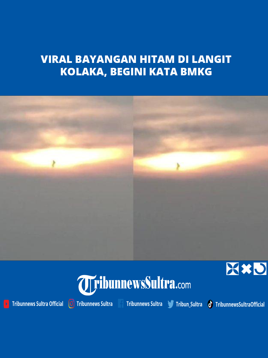 Video Viral Bayangan Hitam di Langit Pantai Hoyomas Watubangga Kolaka, BMKG: Diduga Fenomena Optik Berikut ini video viral bayangan hitam yang ada di langit di Pantai Hoyomas Watubangga, Kabupaten Kolaka, Provinsi Sulawesi Tenggara (Sultra). Momen tersebut terekam kamera salah satu pengunjung yang sedang menikmati waktu sore hari.  #fenomenaalam #langit #bayanganhitam #kolaka #tribunnewssultra  Program: Tribun Update Video Editor: Wa Ode Ria Ika Hasana Sumber: Adrian Adnan Sholeh Uploader: