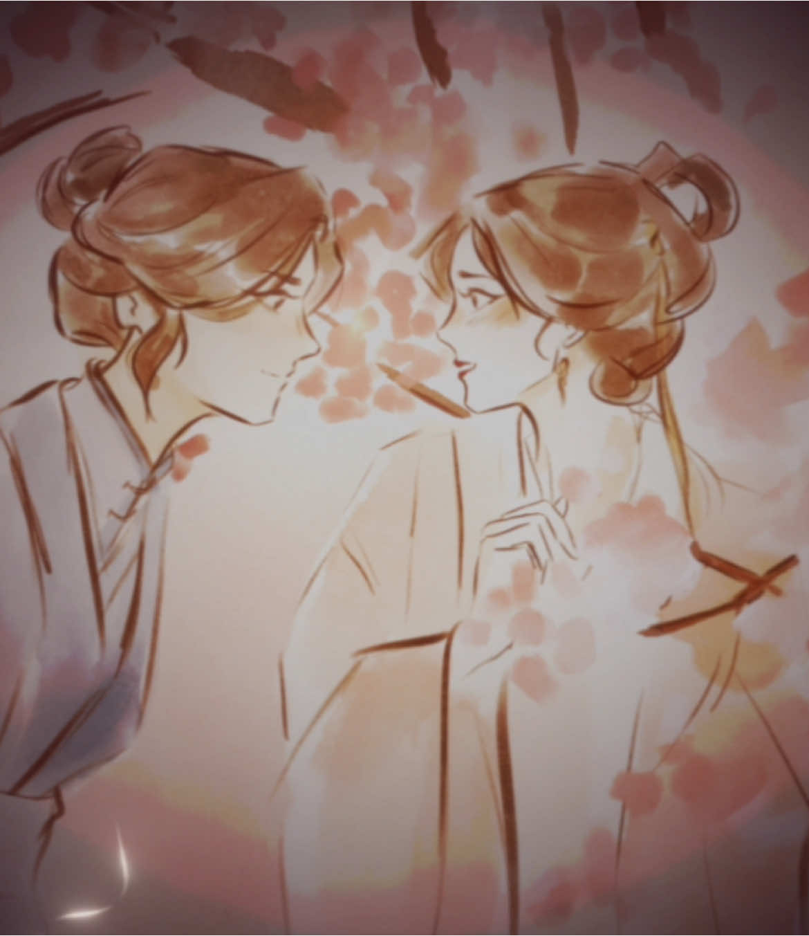 finallyy a sweet fluffy yuri couple with no angst  art credits: cirqlr, lazuilis #clearandmuddylossoflove #jingweiqingshang #jwqs #pdl #qijing #baihe #fyp #edit 