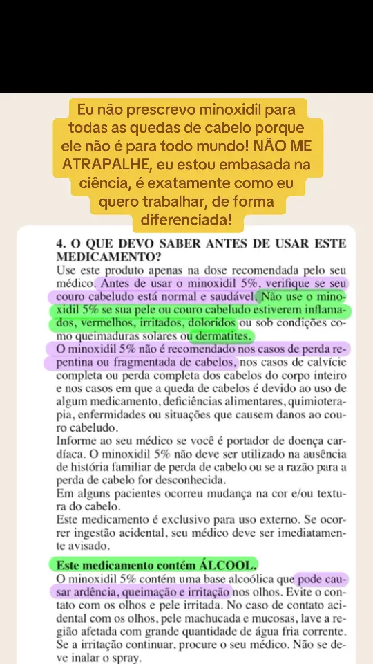 Minoxidil spray é um tratamento que nem todos os pacientes tem indicação. A própria bula do medicamento mostra que dermatites e sensibilidades são contra indicados. E quantos pacientes com essas condições vem na consulta utilizando esse medicamento sem ter passado em consulta com uma TRICOLOGISTA? Vários. @tricologistaemriopreto  #cabelo #QuedaDeCabelo #minoxidil #alopecia #cabelosaudavel #tricologista #foryou #viral 