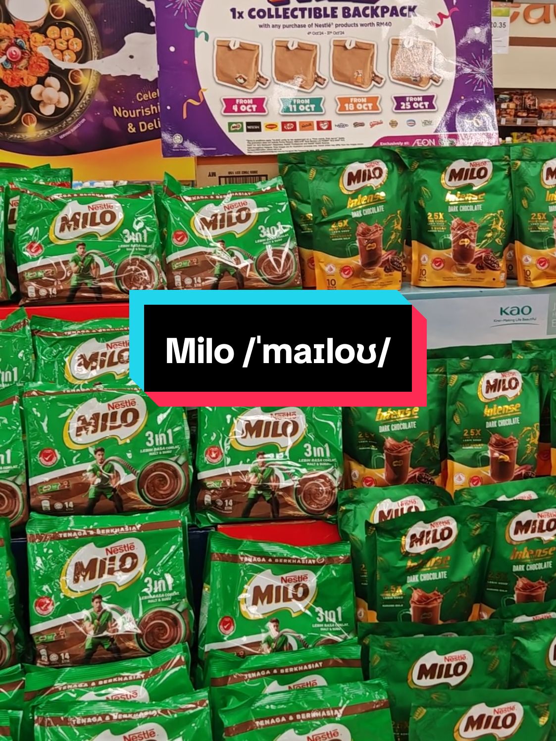 Energize and conquer! 💚🤎 #milo #nestle #backpack #chocolatedrink #TikTokShop #tiktokmalaysia #tiktokdrink #energydrink 