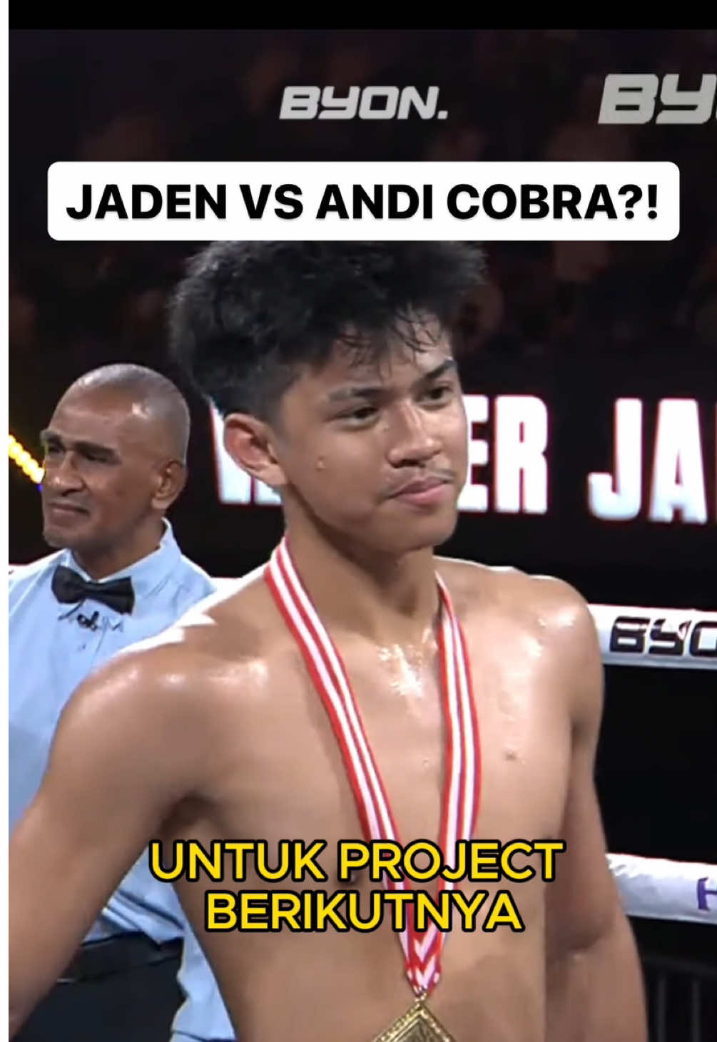 Jaden akan fight lawan Andi Cobra di Byon 5 untuk merebutkan sabuk ICB?? @rajadinzxz @AndiCobr4🚀  #byoncombat #byoncombatshowbiz🥊🔥 