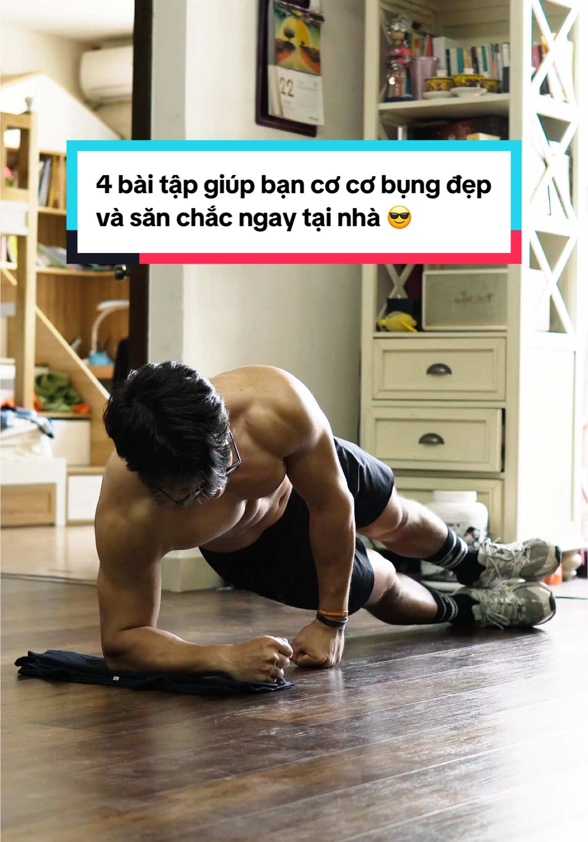 4 bài tập giúp bạn có cơ bụng đẹp và săn chắc ngay tại nhà 😎 #GymTok #absworkout #homeworkout #foryou #GymLife #transformation #tiktokvn 