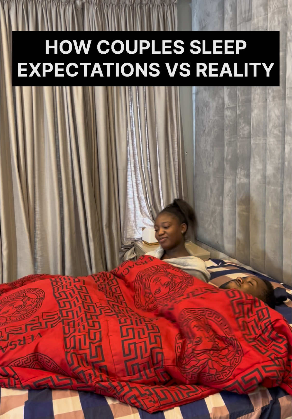 How couples sleep expectations vs reality 😂 #funnycouple #funnyvideo #videostomakeyoulaugh #nigeriantiktok #nigeriantiktokcouple #Relationship #dating #laughter #funnytiktokcouple #relationshipgoals 