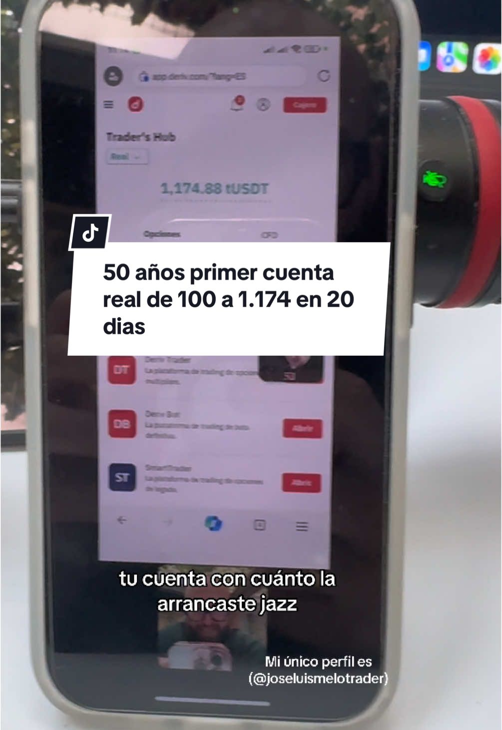 Jazzmin tiene 50 años 5 meses de estudio abrio su primera cuenta real y este es el resultado #trading #traderrentable #sinteticos #deriv #fyp 