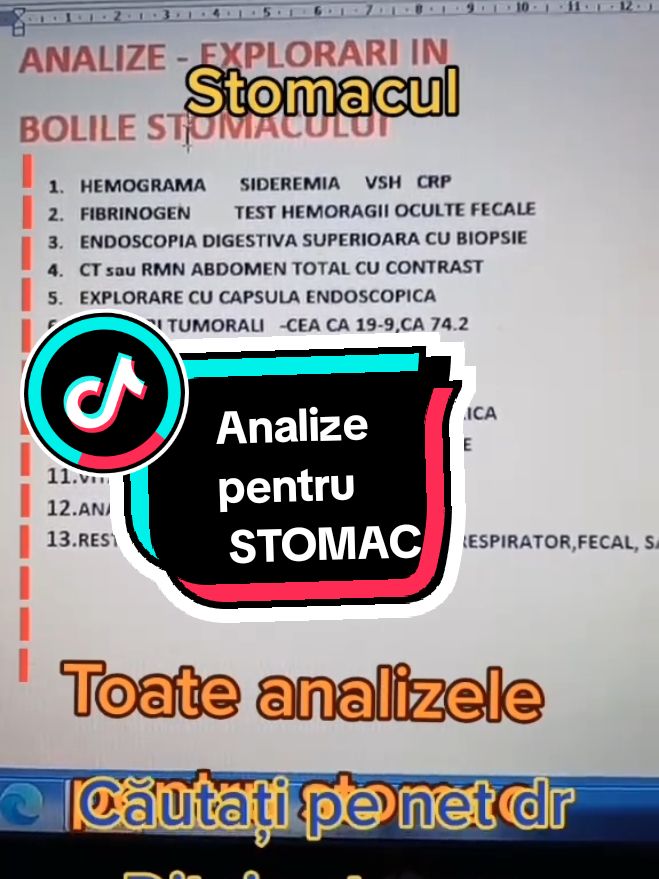 Ce analize trebuie să faci atunci când ai o problemă cu stomacul  #gastroenterolog #tabletadestomac  #stomac  #bolidestomac  #amintire 