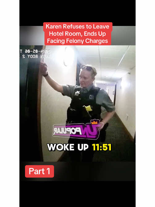 Karen Refuses to Leave Hotel Room, Ends Up Facing Felony Charges#cops #police 
