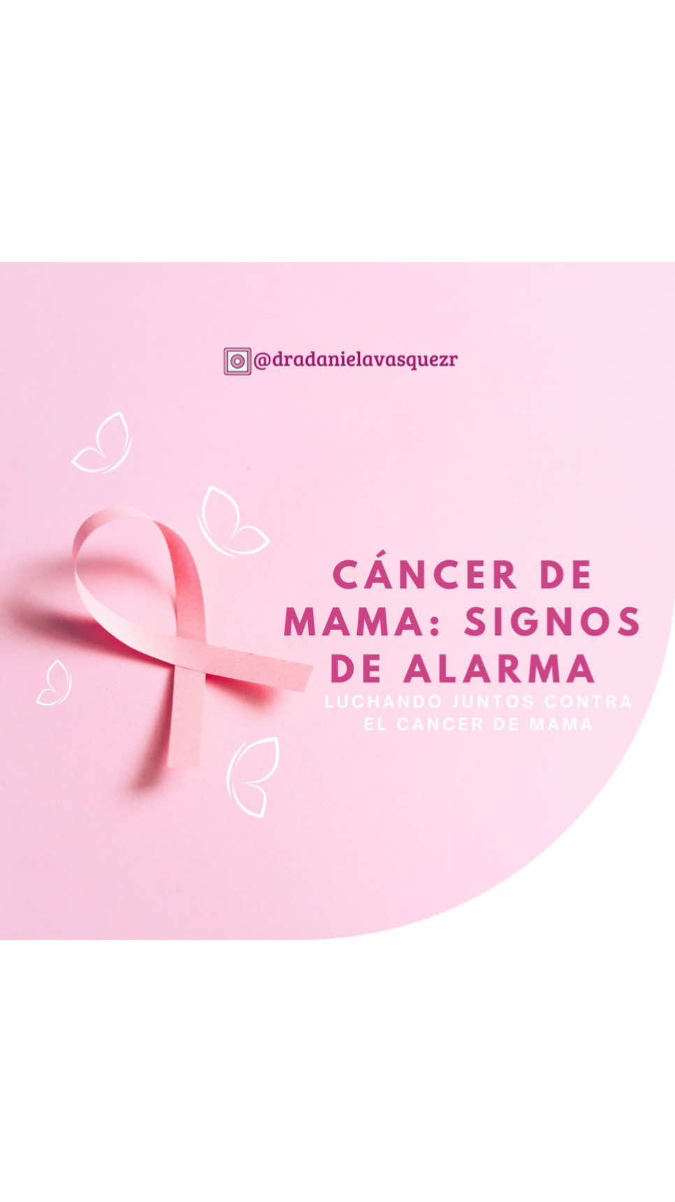 Hola hola 👋🏻 . Soy la Dra Daniela Vásquez, Médica Radióloga apasionada en Imágenes Mamarias. El día de hoy les explico sobre los SIGNOS DE ALARMA ⚠️‼️ del cancer de mama, que debemos tener en cuenta. Si tú presentas alguno de estos signos, acude con algún Mastologo o Ginecólogo de tu confianza para que te pueda derivar con un especialista en Imágenes Mamarias ☺️🎀🩷 . . . #breastradiology #breastcancer 