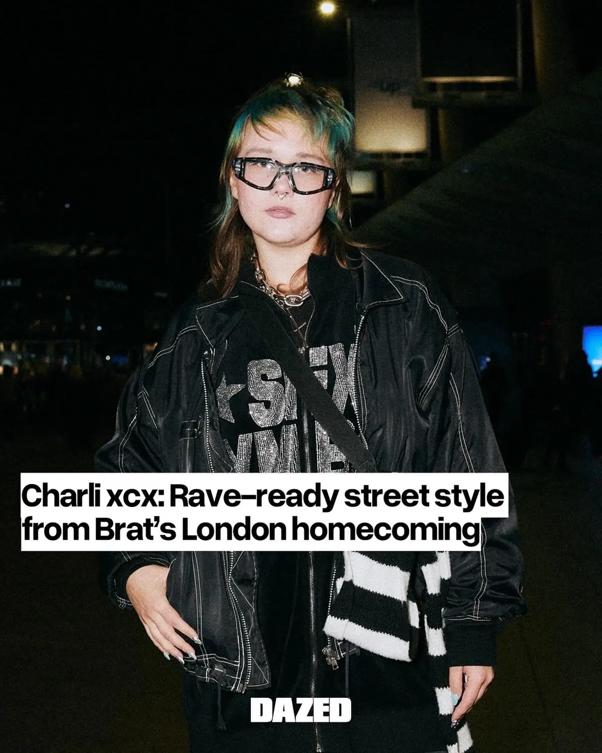 We went to the @Charli XCX’s sold out homecoming show to capture your best looks ➡️⁠ #DazedFashion #Charlixcx #brat #brattour #london #StreetStyle 