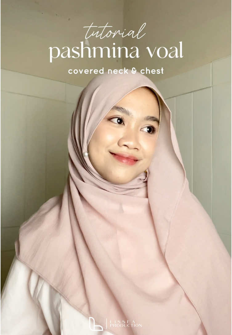 Tutorial pashmina voal bisa yang pasti menutup leher dan dada 😆🤍 #tutorialhijab #tutorialpashmina #pashminavoal 