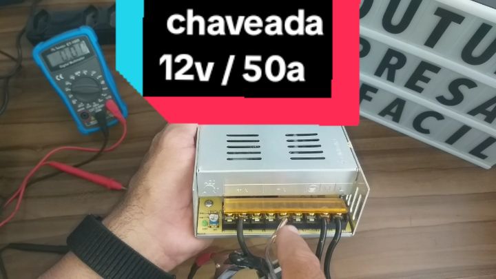 Fonte chaveada 12v de 50 amperes,  essa é a parceira do eletricista automotivo no dia a dia. #fonte  #fontechaveada  #fonte12v #empresastafacil  #multimetro 