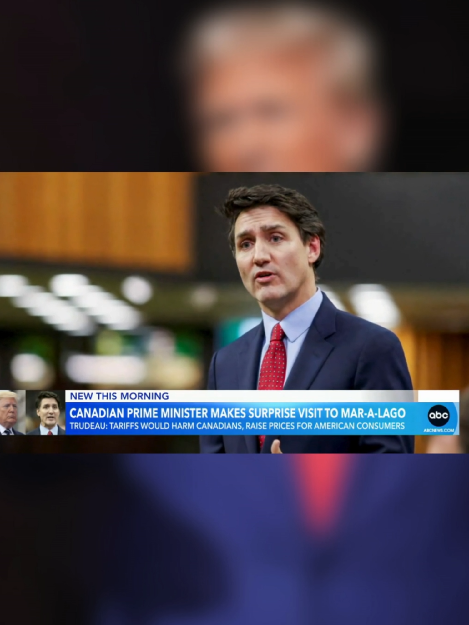 Canadian Prime Minister Justin Trudeau met with Donald Trump Friday night at the president-elect's Mar-a-Lago resort. Speaking to reporters outside his hotel in West Palm Beach, Florida, on Saturday morning, Trudeau said his conversation with Trump was 