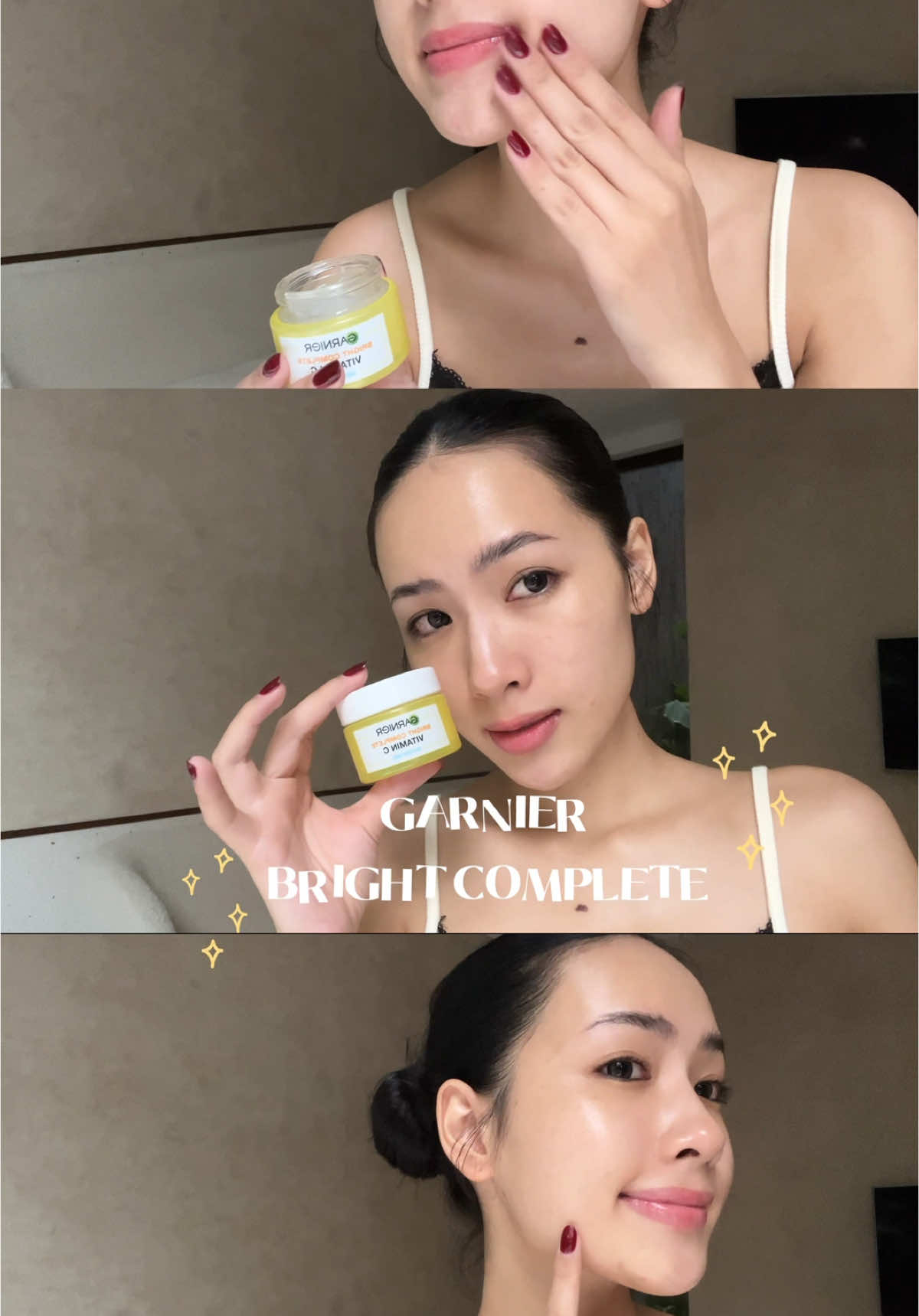 Kem dưỡng ẩm mới của Garnier có thêm thành phần vitaminC giúp mờ thâm nữa nha🥰🌸 #jinahnlove #WaterGelgrn #Weebuild #kemduongam #garnier #garniervitaminc #vitaminc