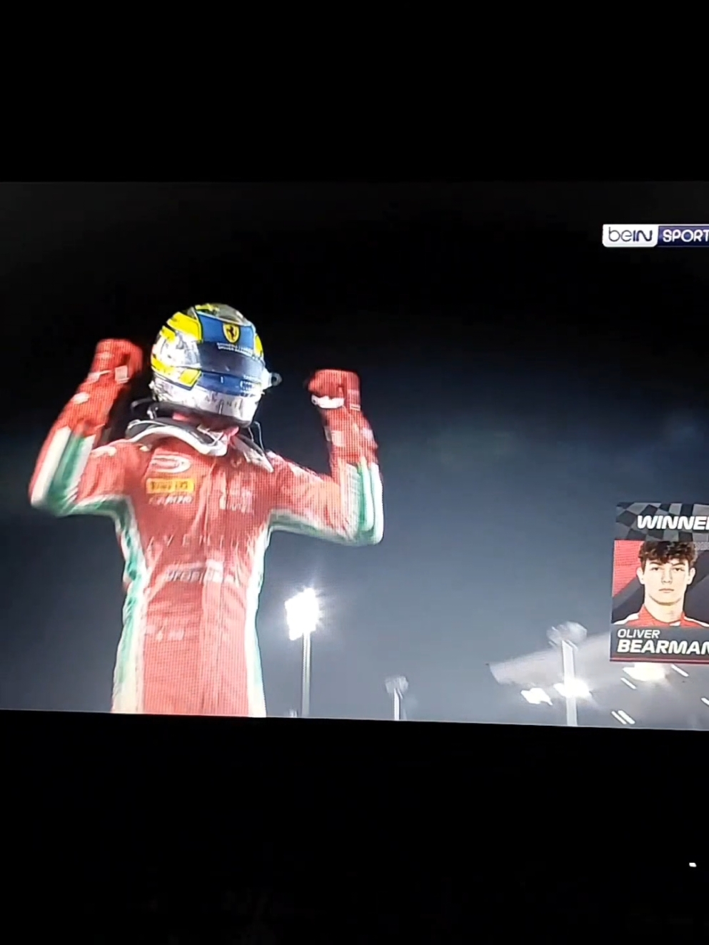 my baby win the sprint race🥺 #olliebearman #oliverbearman #ollie #F2 #ferraridriveracademy #premaracing #haasf1 #qatargp #fyp 