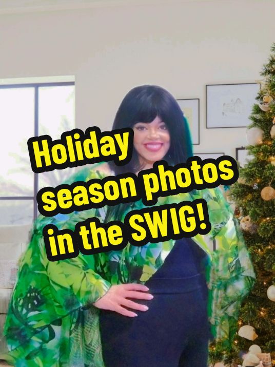 I told y'all that I took Holiday photos in the SWIG. They turned out great 👍🏼  #wig  #swig  #BlackTikTok  #hair  #beauty  #waterresistent  #swimcap 