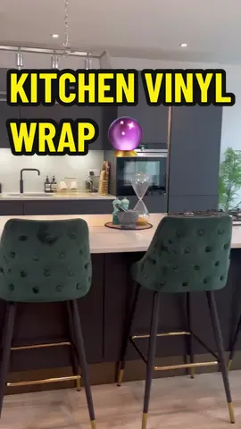 KITCHEN VINYL WRAP 🔮 #kitchenwrap #kitchenwrapping #homedecor #kitchendesign #SmallBusiness #asmr