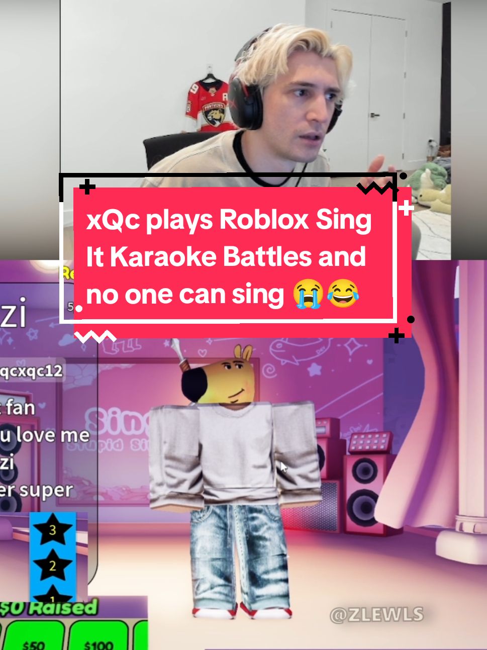 Chill guy makes an appearance 😂 #xqc #roblox #singit #karaoke #games #funny #twitch #singing #chillguy #fyp