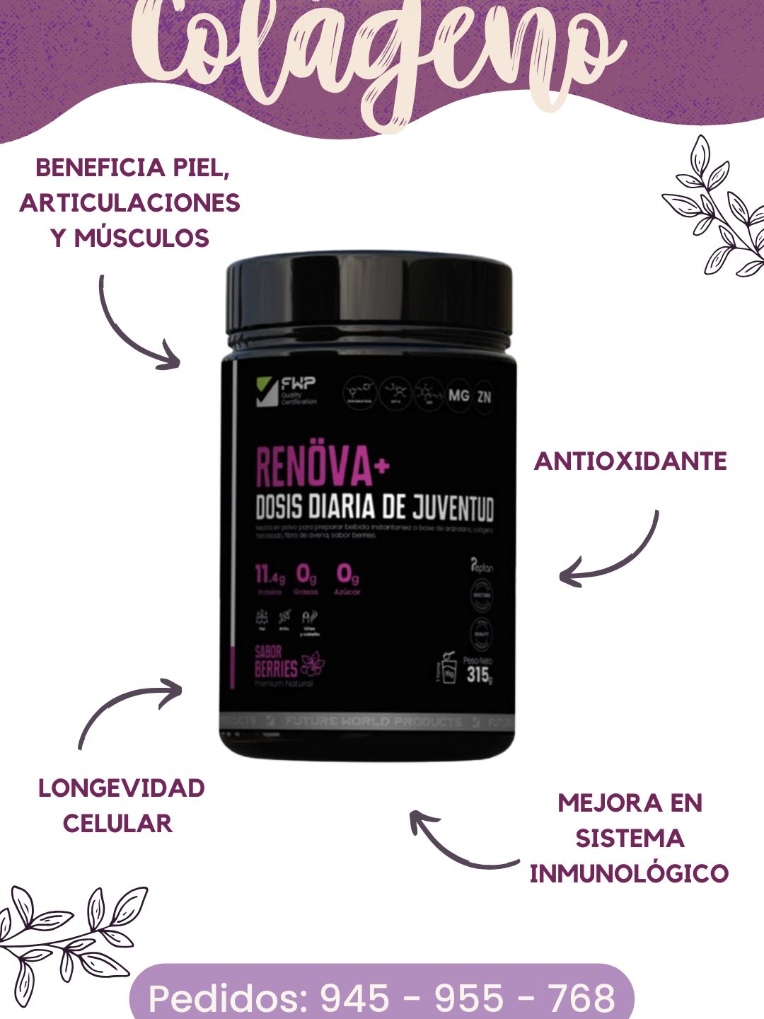 🔥 Cambiaré tanto que solo quedará mi nombre, y eso es gracias a RENÖVA+.  Este increíble suplemento es tu dosis diaria de juventud, formulado con colágeno hidrolizado y biopéptidos activos que benefician tu piel, uñas y cabello💁🏼‍♀ Además, su potente Resveratrol actúa como un antioxidante que combate el estrés oxidativo, contribuyendo a la longevidad celular.🙌 Pero eso no es todo, ¡también fortalece tus articulaciones y músculos! 💪✨ Con cada toma, sentirás la vitalidad que necesitas para enfrentar el día. ¿Listo para transformar tu vida? 🌟  🛒¡Pide más información ahora y comienza tu viaje hacia una versión más joven de ti mismo! #creatorsearchinsights #enviogratis #navidad #blackfriday #peru #cuidadopersonal #belleza #cuidadodelcabello #fyp