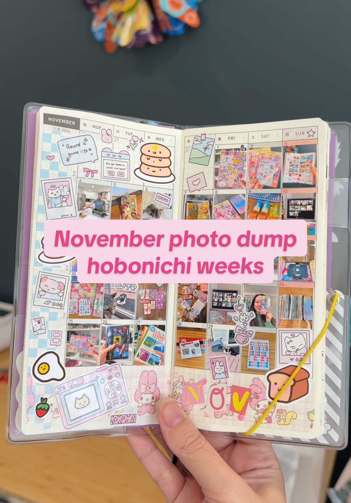 Replying to @Bertie November photo dump in my hobonichi weeks!  📌 FULL TUTORIAL in my PINNED video! 📌 #hobonichi #hobonichiweeks planner diy photo stickers journaling ideas 