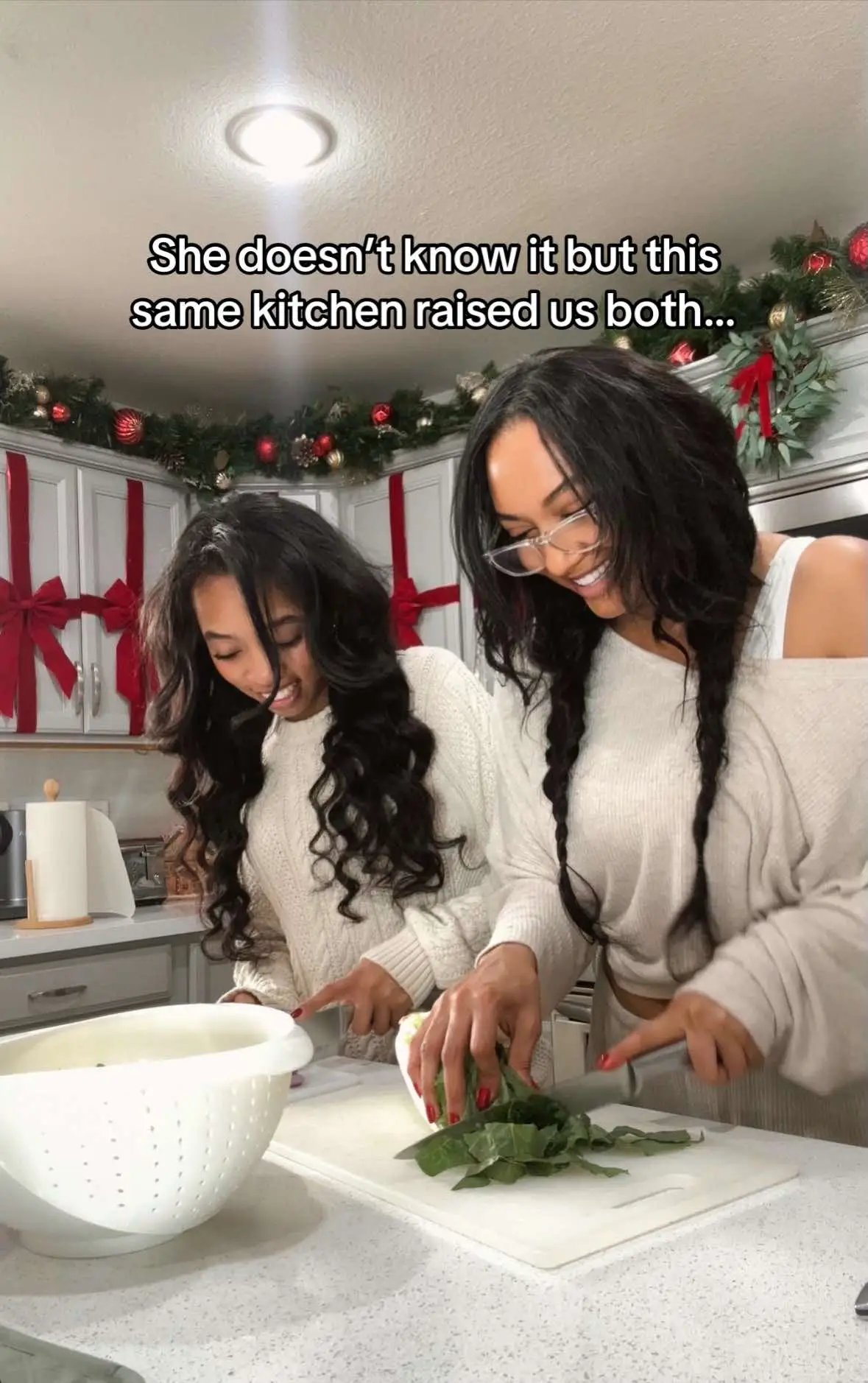 reminder that if you didnt come from family traditions & a happy childhood, it doesnt mean family traditions & a happy childhood can’t come from you ❤️ and yes, the kitchen got a little face lift when we remodeled but shes still that girl ✨ #momsofteens #momanddaughter #motherdaughter #motherdaughterduo #kitchen 