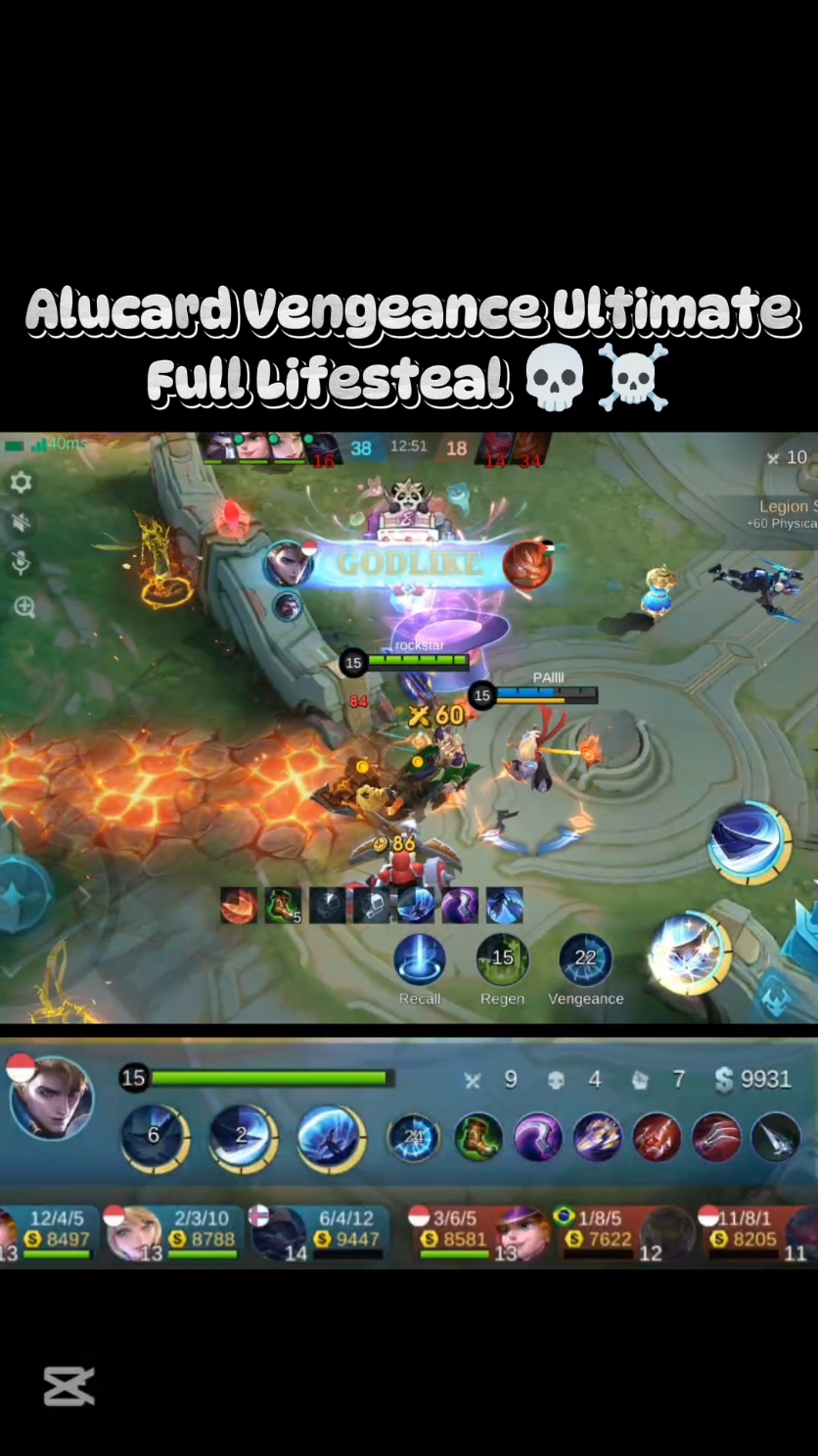 Alucard Vengeance Ultimate Full Lifesteal #reels #mobilelegends #alucard #mlbb #fyp 