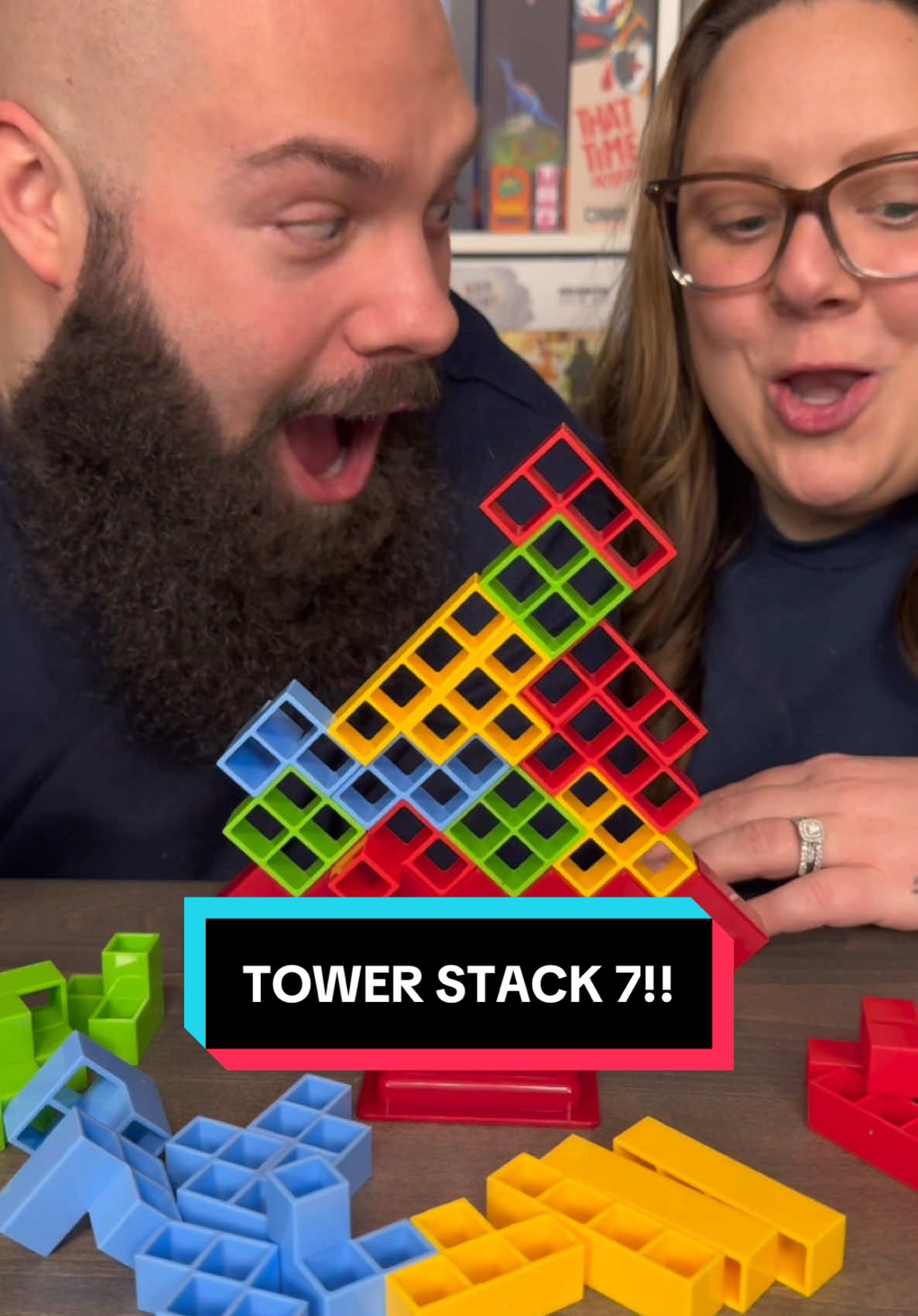 Talk About Cheating!! Come Play Tower Stack With Us! #boardgames #GameNight #couple #fun 