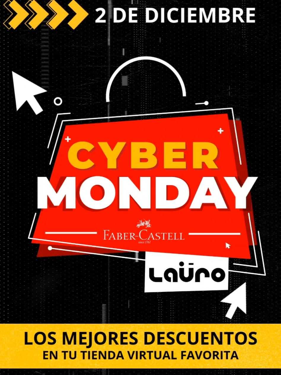 Si te perdiste este Black Friday, no te preocupes por que llega este Cyber Monday con grandes descuentos de junto a tu marca confiable Faber Castell 🤩 🎨🖊️✨ ¡Solo en nuestra tienda virtual de Lauro! Aprovecha este descuento solo este Lunes 2 de diciembre, en artículos de alta calidad para todos tus proyectos creativos y equiparte este año escolar que viene🎉 🔹 ¡Compra fácil y rápido desde tu casa! 🔹 ¡Envíos a todo el país! 🚚 🔥 ¡No dejes pasar esta oportunidad única! 🕒 👉 Compra ahora en www.lauroycia.com y lleva tu creatividad al siguiente nivel. 🛒 #CyberMondayLauro #FaberCastell #Descuentos #ArteEnCasa #CreatividadSinLímites #aprovecha  #LauroOnline #fyp 