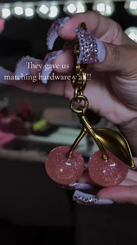 Instant add to 🛒 I was geeked when I saw they had pink cherries with gold hardware💕 #creatorsearchinsights #bagcharm #bag #pink #gold #bagaccessories #blackfriday #blackfridaydeals 