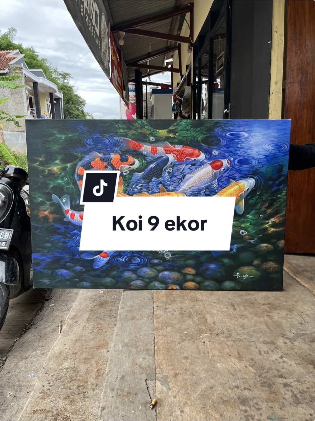 Hiasan dinding mewah lukisan ikan koi 9 ekor ukuran 80x120cm 🐋 Order dm atau wawa klik bio 🫵 Bisa juga request lukisan dengan tema dan ukuran suka - suka ☠️  #hiasandindingmewah  #wallart  #homedecor  #interiordecor  #lukisanikankoi  #ikankoi  #futureartpainting 