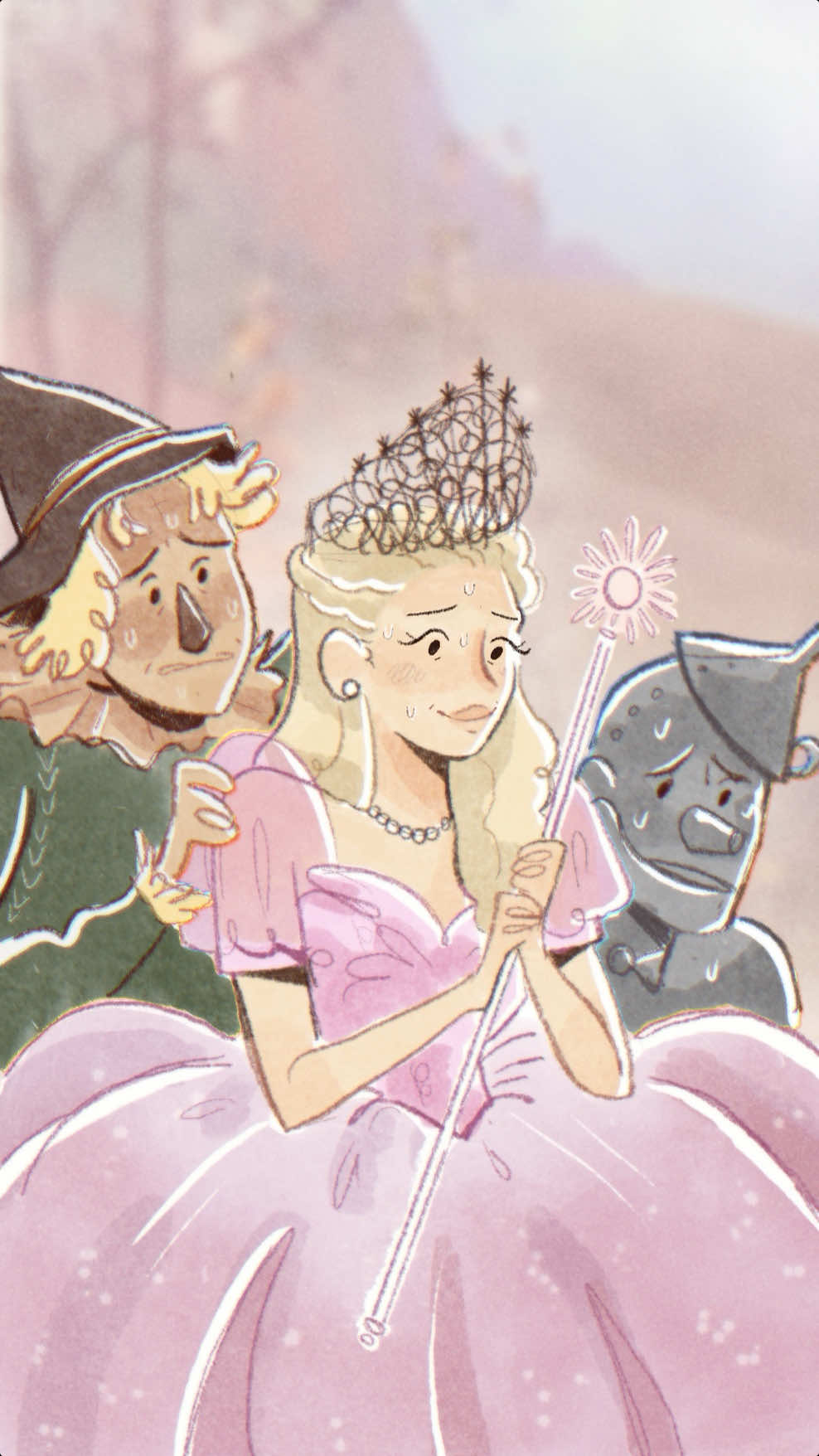 Glinda rethinks how to explain everything       #glinda  #wicked  #wizardofoz  #dorothy  #arianagrande  #reaction  #elphaba  #facecard  #wickedmovie #wizardofoz  #judygarland  #oldhollywood  #musical  # #fyp  #oldfilm #animation #illustration #fanart #watercolor #thewizardofoz