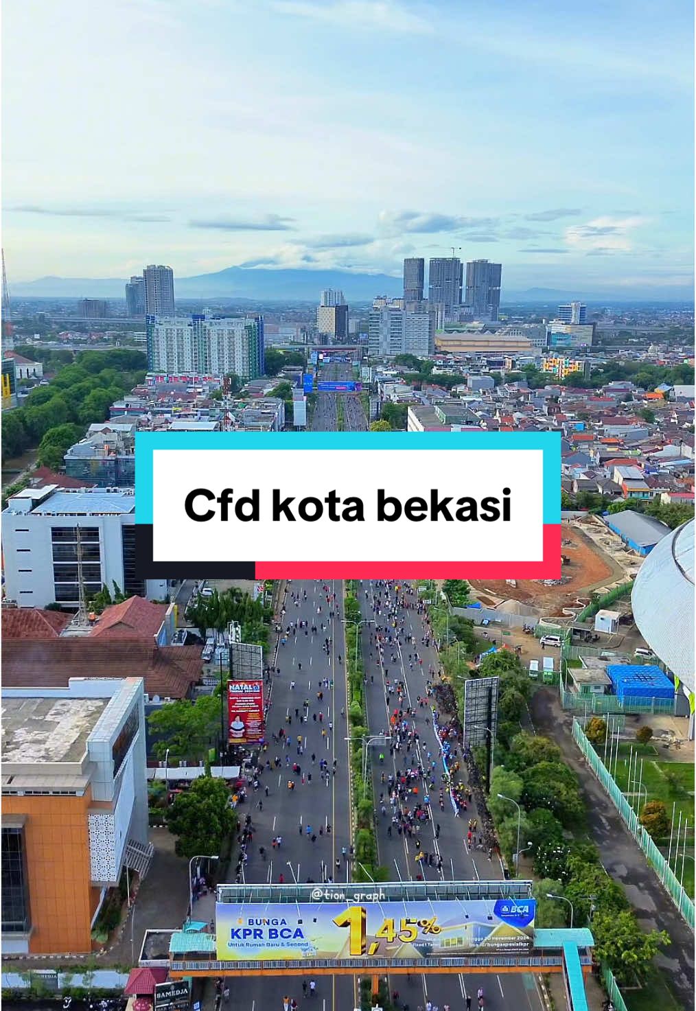 Absen yg CFD pagi ini 😍⛰️ . 📍bekasi 1/12/24  . #cfd #cfdbekasi #carfreedaybekasi #bekasi #bekasihits #dronevideo #djimini3 