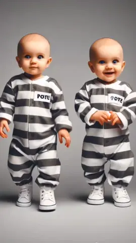 ฝาแฝด Ai ชุดนักโทษ #นักโทษ #ชุดนักโทษ #ai #cute #เด็ก #baby #น่ารัก #เปิดการมองเห็น 