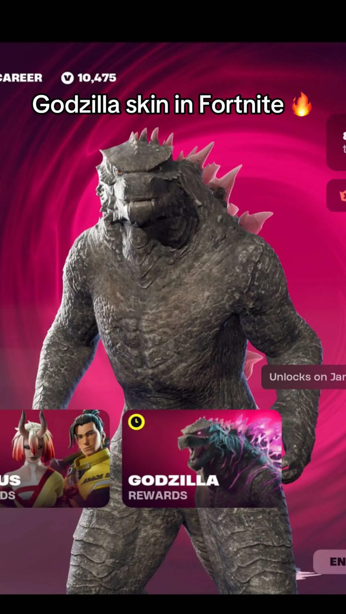 New Godzilla skin in Fortnite is 🔥 #fyp #fortnite #fortnitebr #fortniteclips #fortnitememes #fortnitefunny #godzilla #godzillavskongroar #gaming #viral 