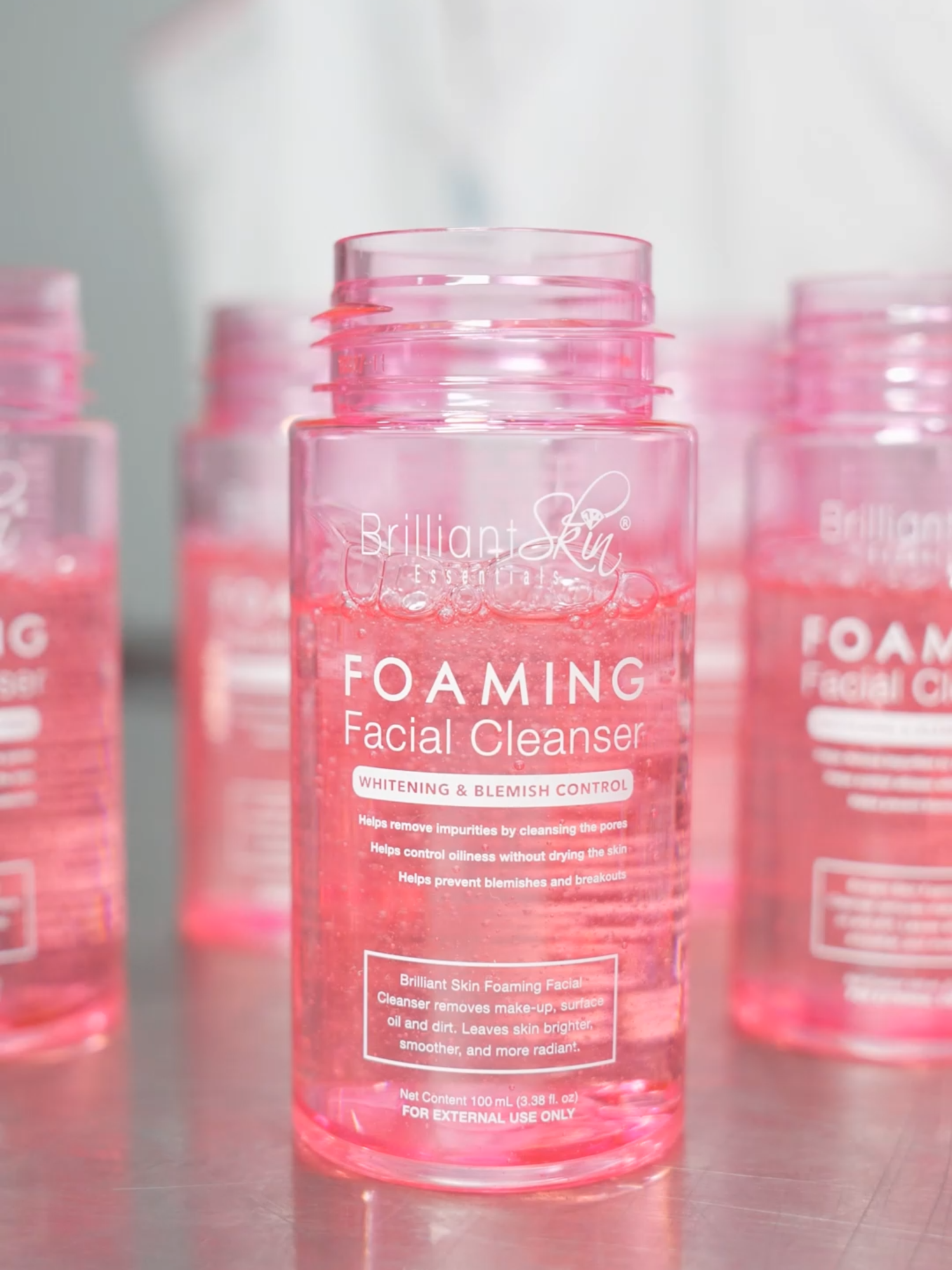 very bottle tells a story of care and quality. ✨  Our #FoamingFacialCleanser is FINALLY back in stock—ready to give your skin the gentle, refreshing love it deserves! 🫧 #BrilliantSkinEssentials 💎