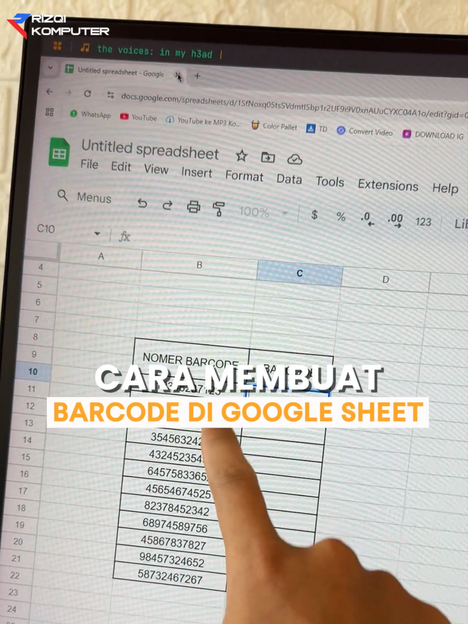 Cara membuat barcode di Google Sheet 😃