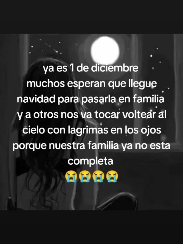 porque que yo no puedo acostumbrarme aún diciembre ya llegó y me va doler se abrirán las eridas y dolerán más que nunca aún no logró entender porque usted mamá 