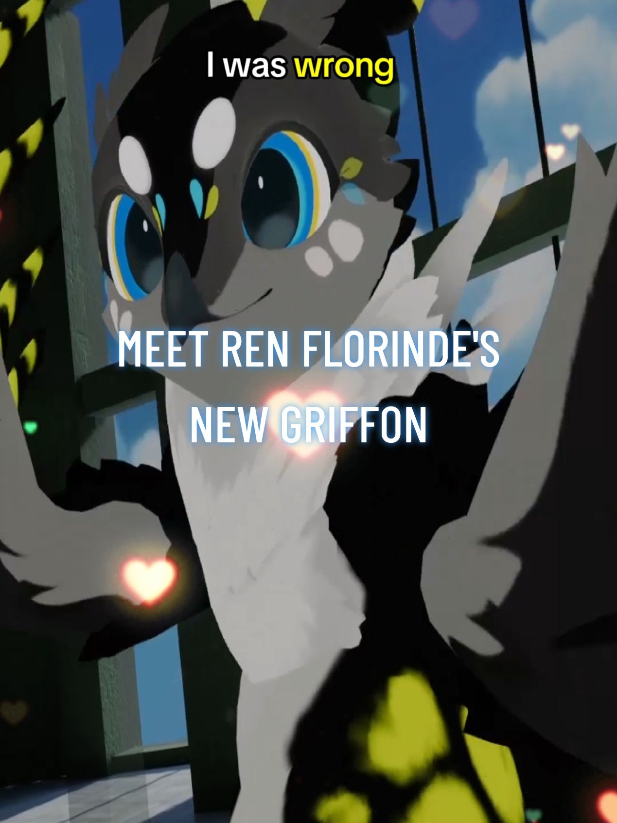 Meet Ren, @FIorinde🔜MFF New griffon avatar!! I spent so much time and effort into this one to get it absolutely perfect #vrchat #furry #Florinde #vrchatcommunity #collaboration #commission #wings #griffon #claws #furrytiktok #furryart 