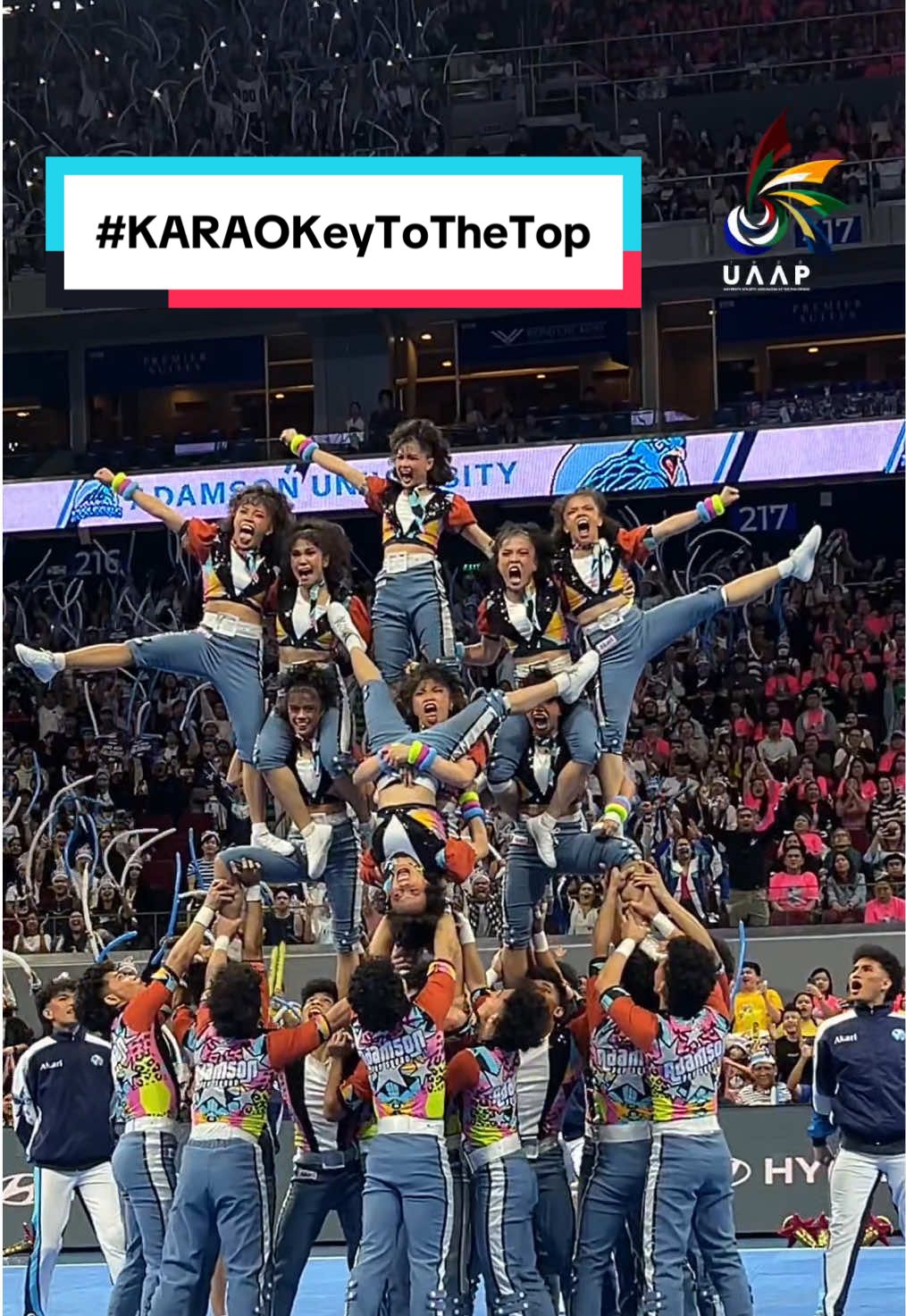 Sing your heart out! Adamson turned the mat into a karaoke stage with treasures of Filipino music. A full medley of culture, rhythm, and pride. 💙🎤 #UAAP #UAAPCDC2024 #UAAPSeason87 #StrongerBetterTogether  #UAAPCheerdanceCompetition #tiktokph #fyp #adu #adamson #KARAOKeyToTheTop @Adamson Pep Squad 