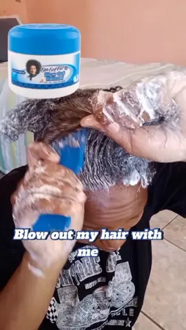 Blow out my hair with me @Sta- Sof- Fro  @VaselineSouthAfrica #hairblowout #blowout #relaxer #hair #naturalhair #4cchair 