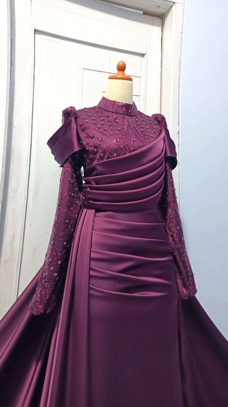 DRESS PESTA WARNA VIRAL BURGUNDY #DRESSPESTA #DRESSKONDANGAN  #DRESSBRIDESMAIDS  #Dresslebaran  #lebaran2025  #jahitansendiri #bajuviral #viralvideo 